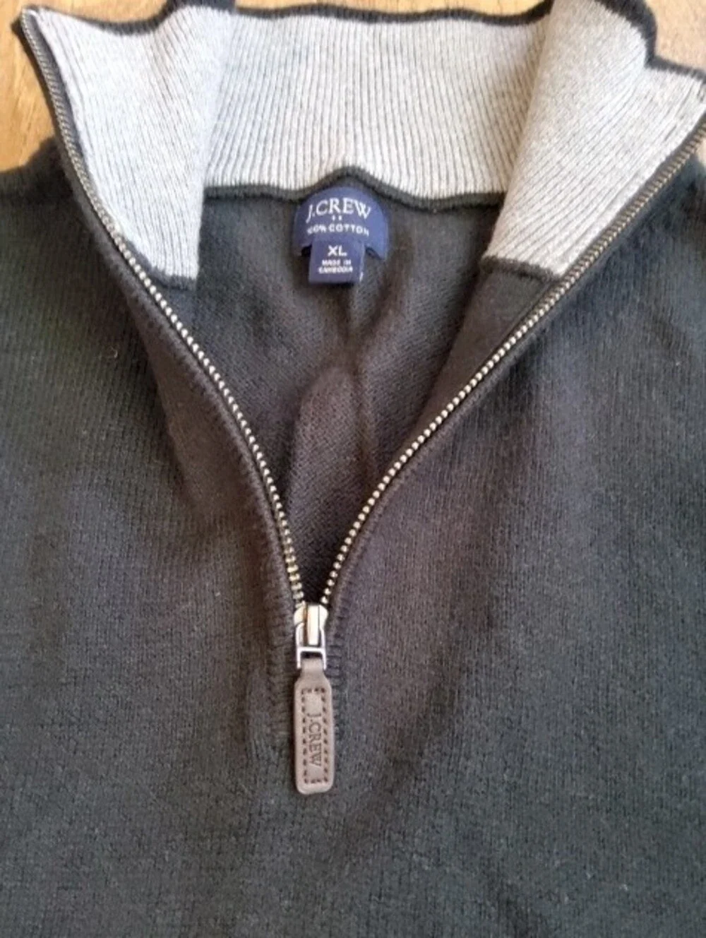 J. Crew Men's Black Quarter-Zip Pullover Sweater XL Extra Large NWOT